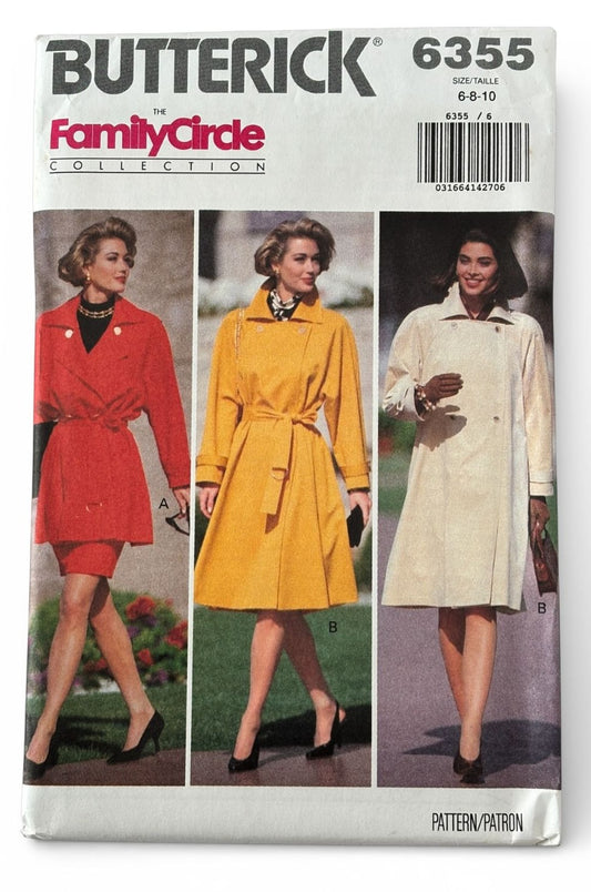 Butterick Sewing Pattern 6355: Misses' Coat and Skirt