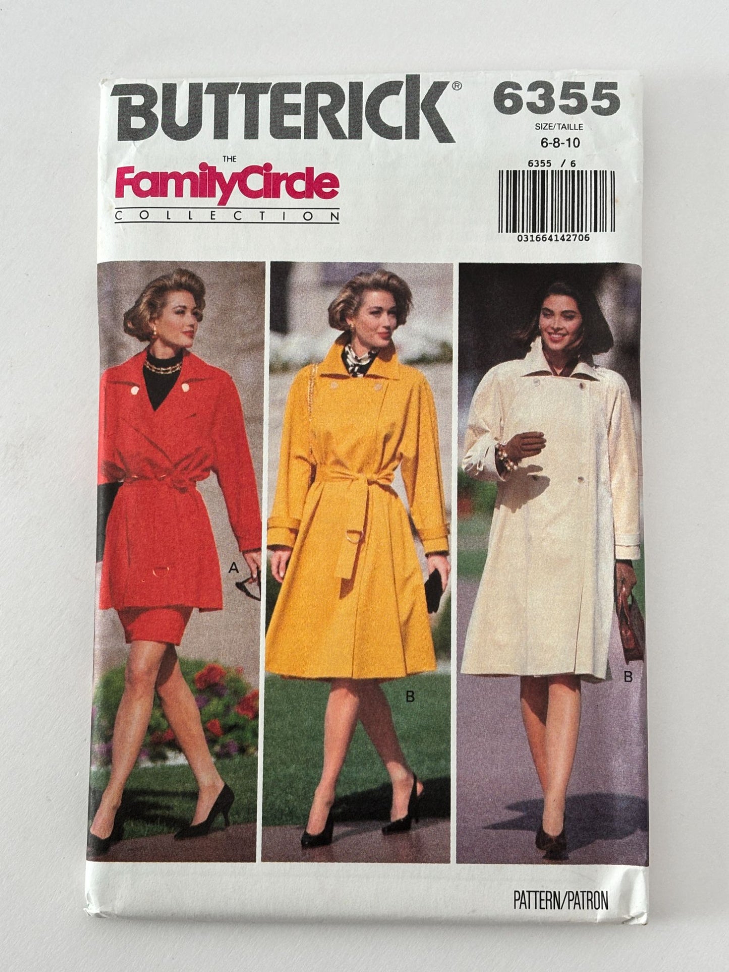 Butterick Sewing Pattern 6355: Misses' Coat and Skirt