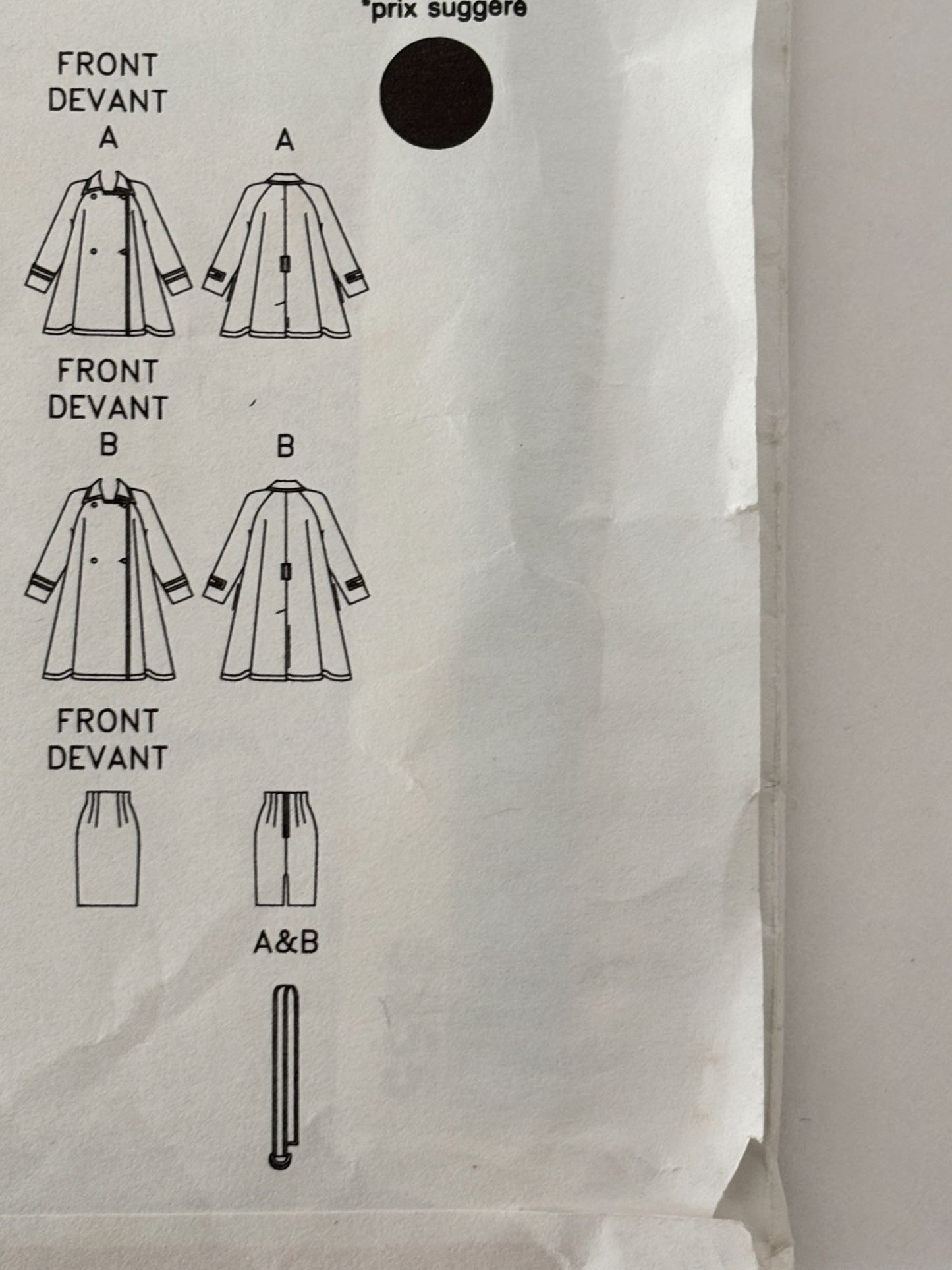 Butterick Sewing Pattern 6355: Misses' Coat and Skirt