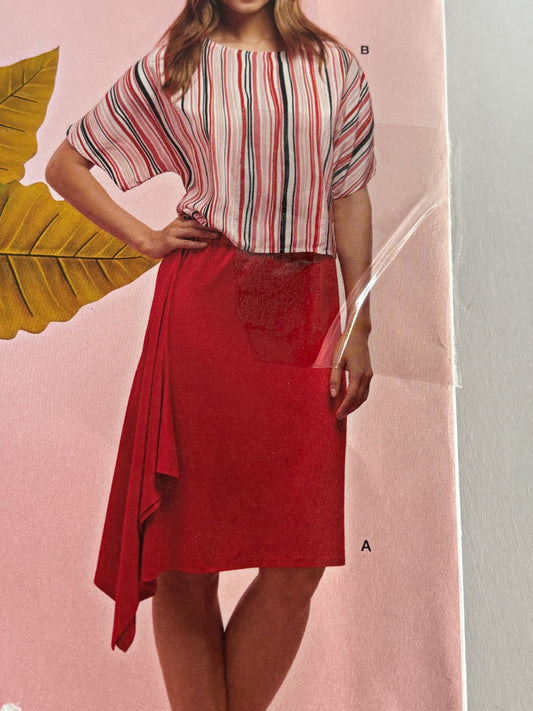 Simplicity Sewing Pattern 8656 Asymmetrical Skirt Top Blouse XXS-XXL 4-26 Uncut