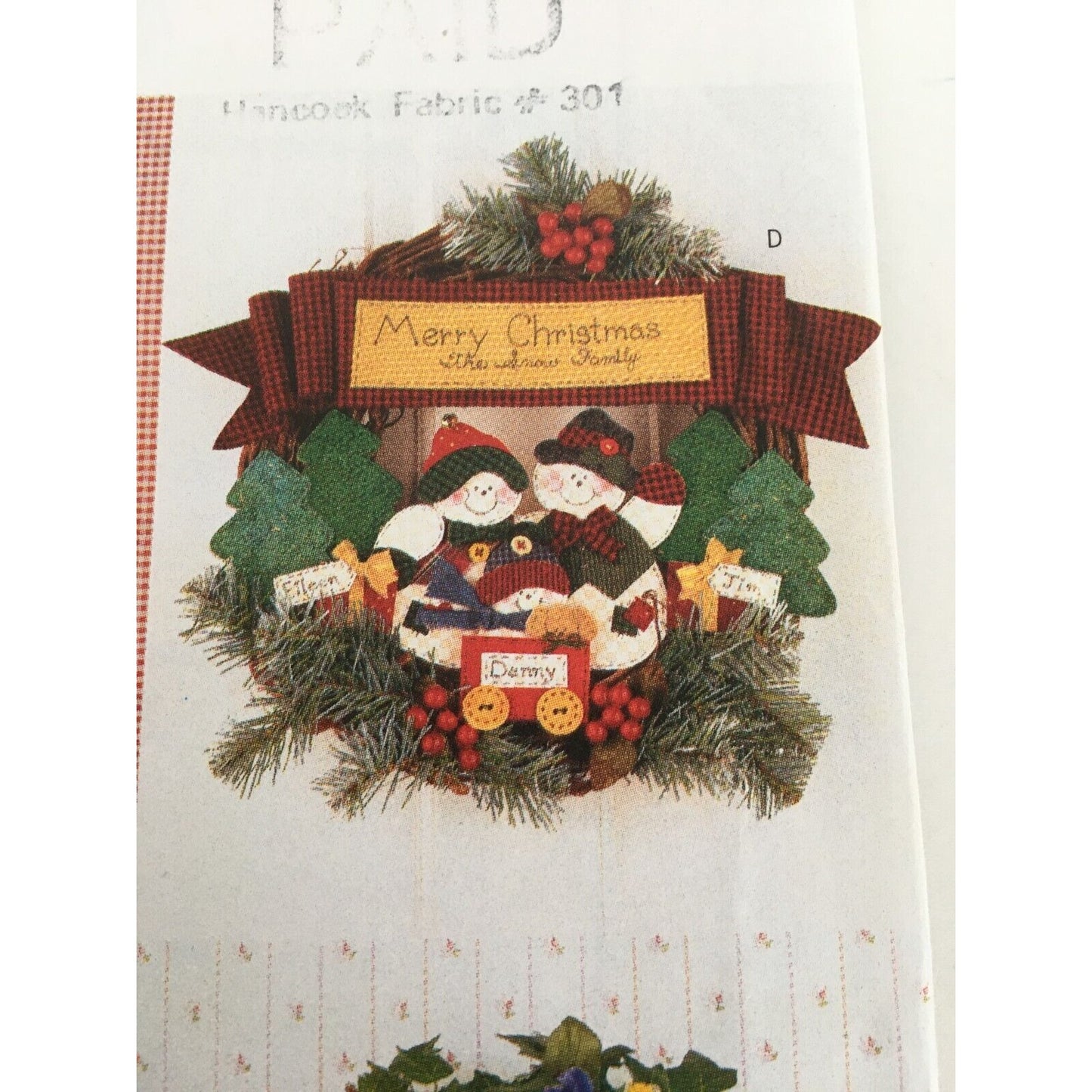 Butterick Sewing Pattern 4225 No-Sew Four Seasonal Wreaths Fall Christmas Uncut
