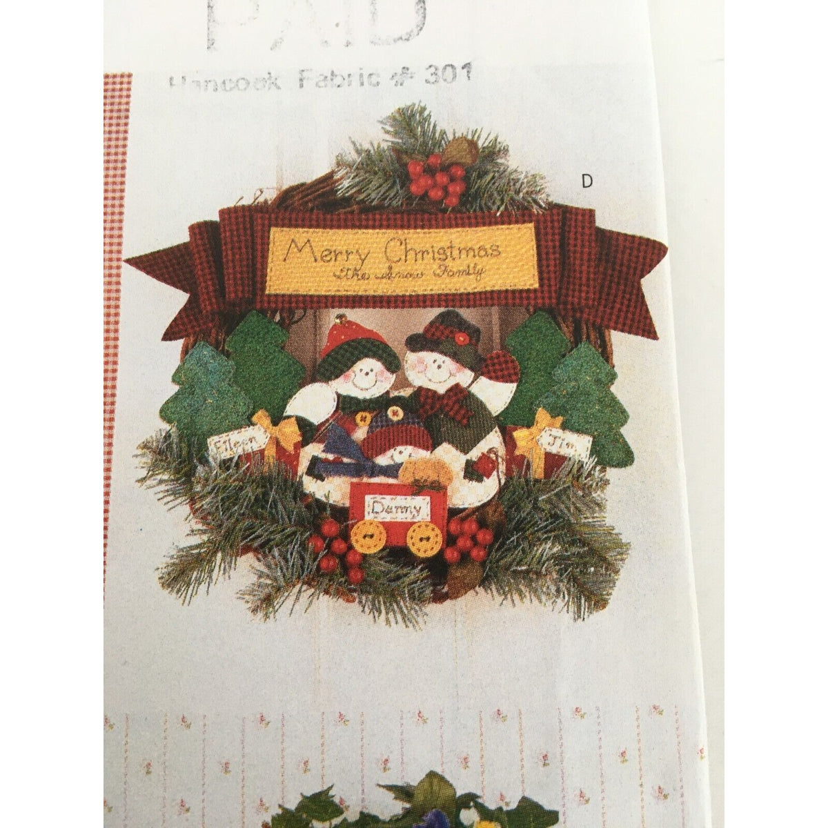 Butterick Sewing Pattern 4225 No-Sew Four Seasonal Wreaths Fall Christmas Uncut
