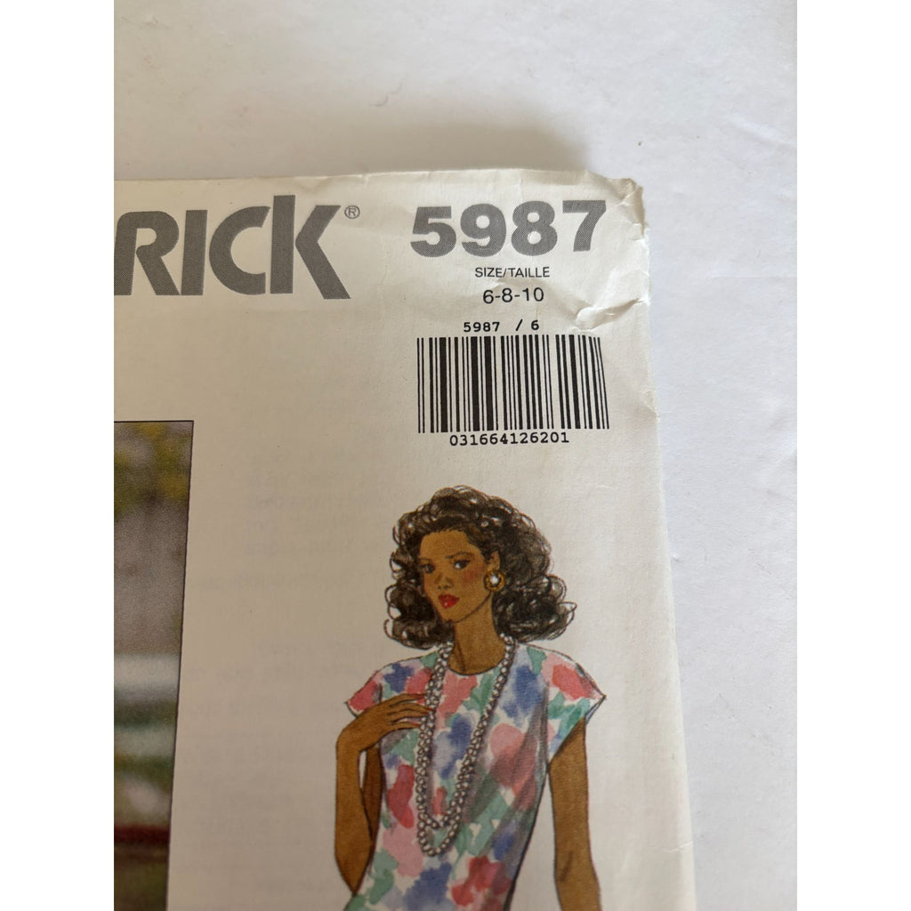 Butterick Sewing Pattern 5987 Jacket Dress Hemline Flounce Cap Sleeves 6 8 10 UC