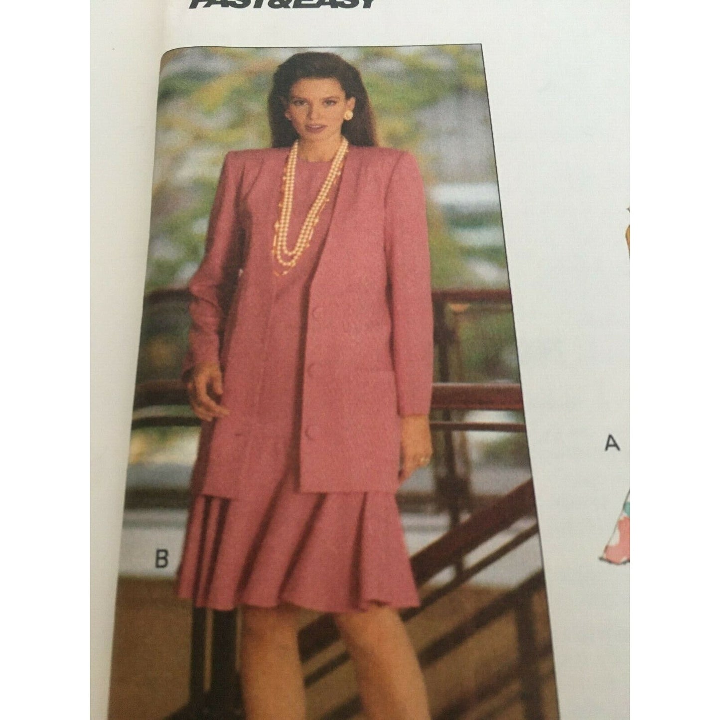 Butterick Sewing Pattern 5987 Jacket Dress Hemline Flounce Cap Sleeves 6 8 10 UC