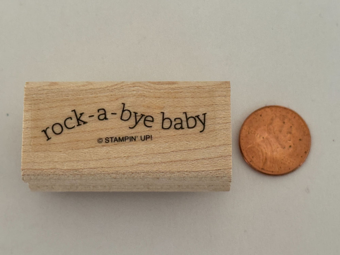 Stampin Up Rubber Stamp Rock-A-Bye Baby Shower Card Making Words Announcement