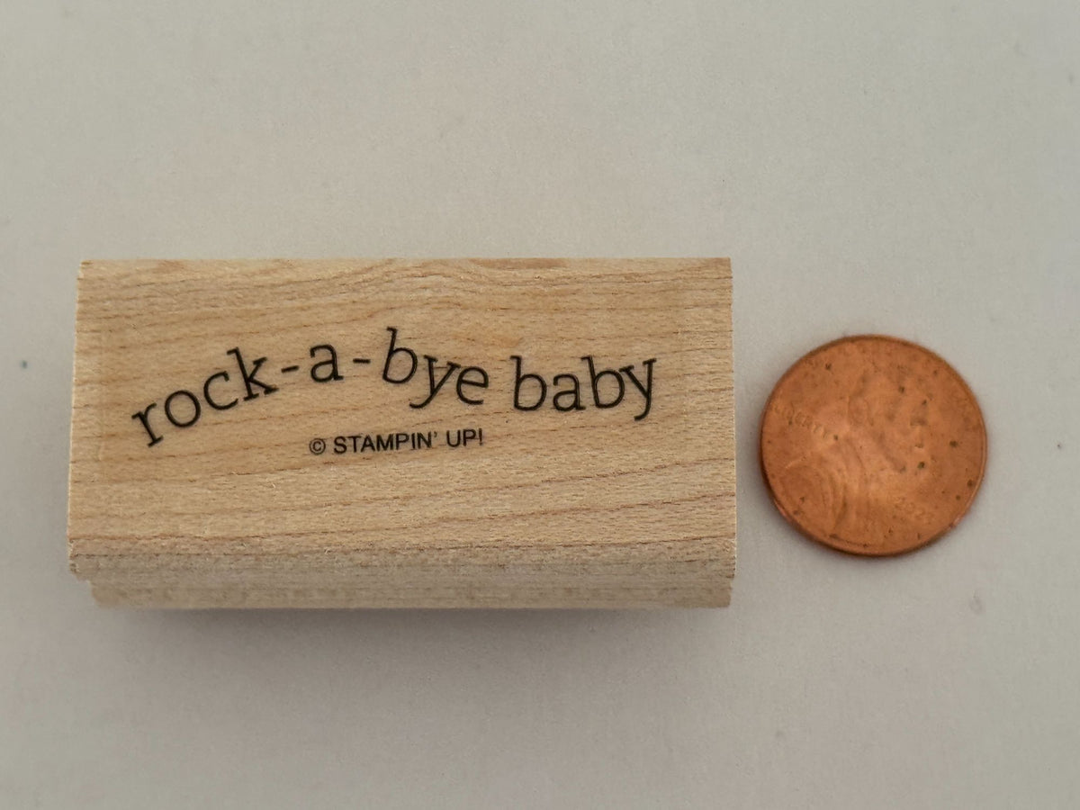 Stampin Up Rubber Stamp Rock-A-Bye Baby Shower Card Making Words Announcement