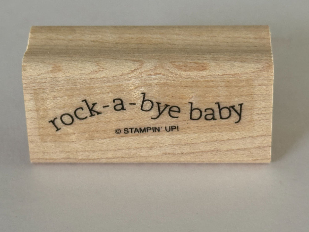 Stampin Up Rubber Stamp Rock-A-Bye Baby Shower Card Making Words Announcement