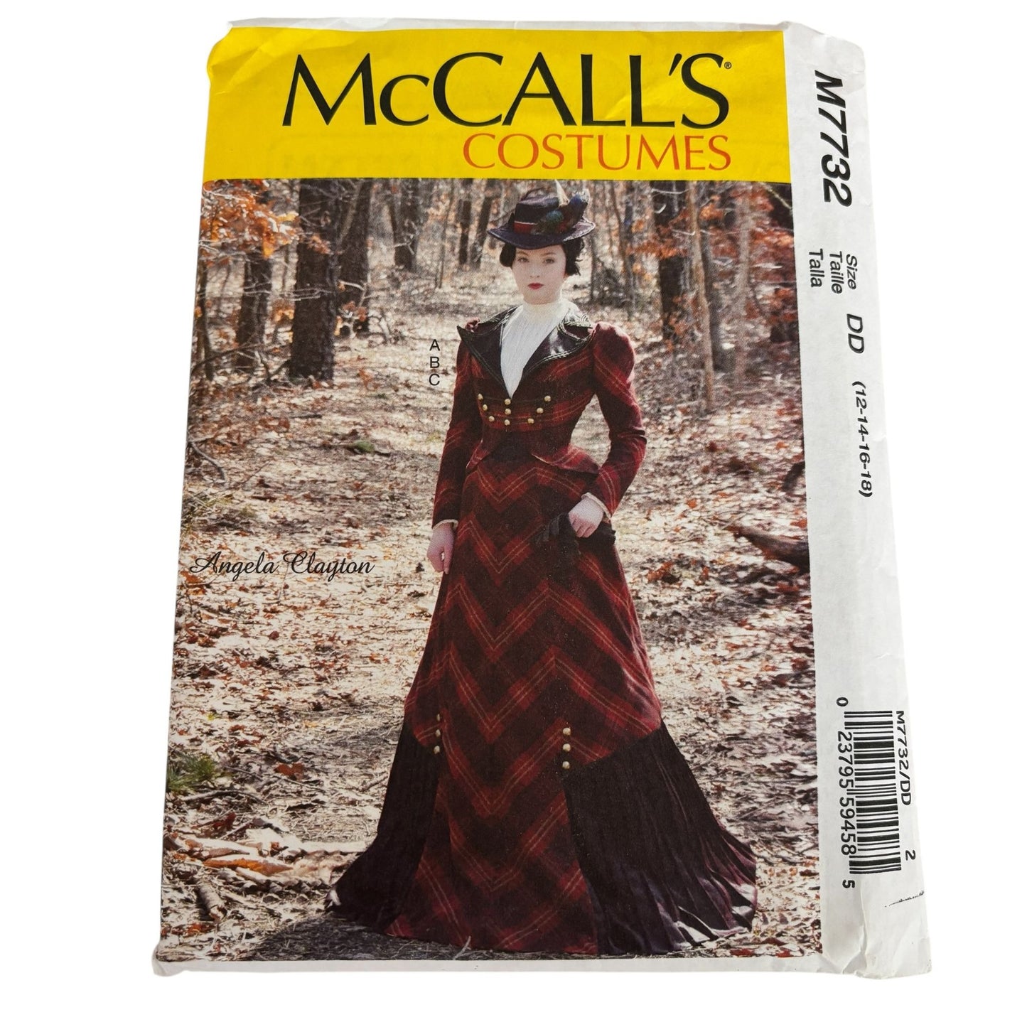 McCalls Sewing Pattern M7732 Victorian Dress Coat Skirt Edwardian Costume 12-18 Uncut Angela Clayton