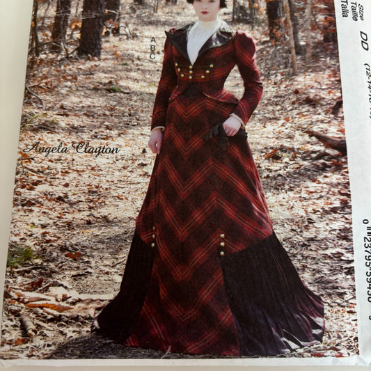 McCalls Sewing Pattern M7732 Victorian Dress Coat Skirt Edwardian Costume 12-18 Uncut Angela Clayton