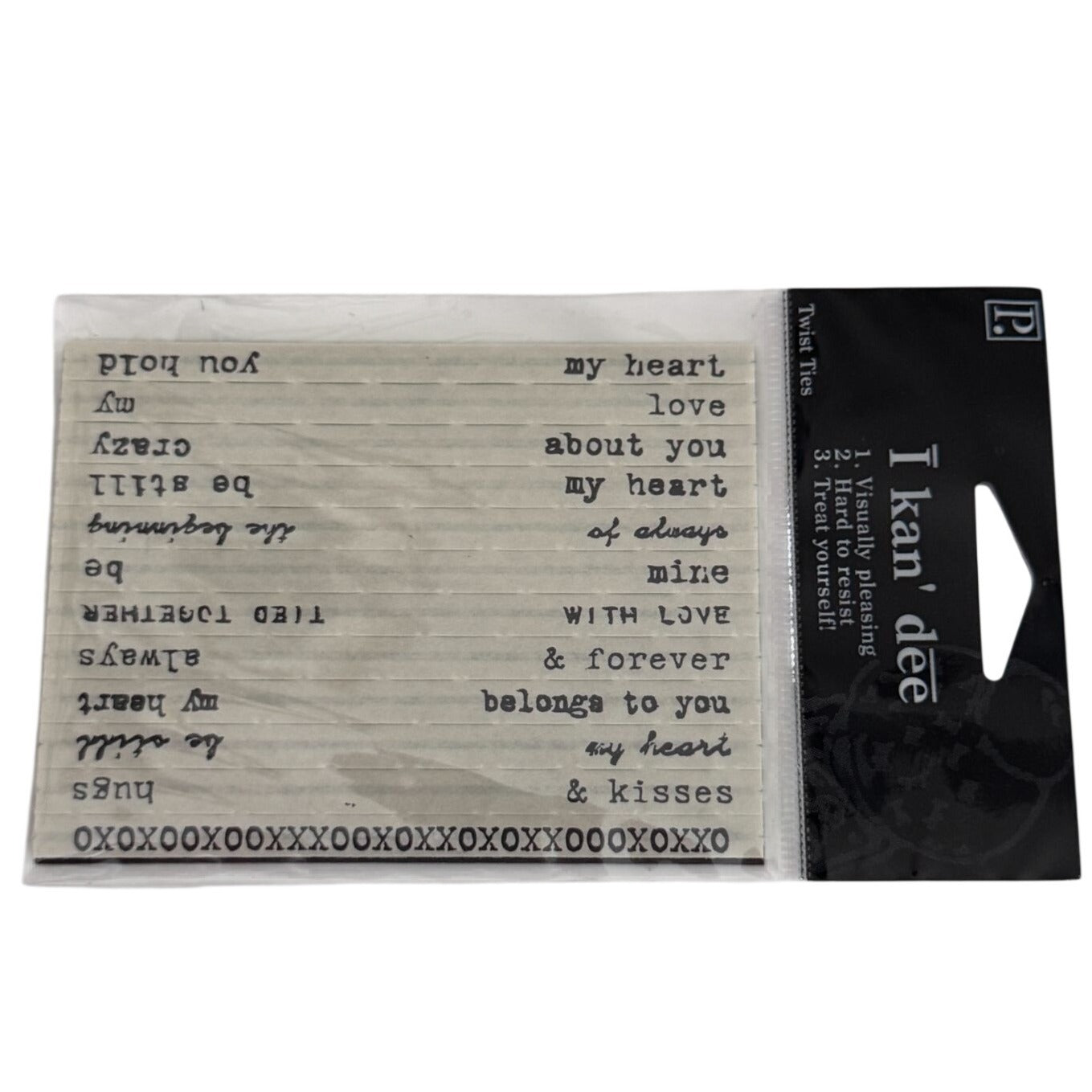 I Kan Dee Twist Ties Love Word Strips Scrapbook Embellishments Romantic Phrases Junk Journaling