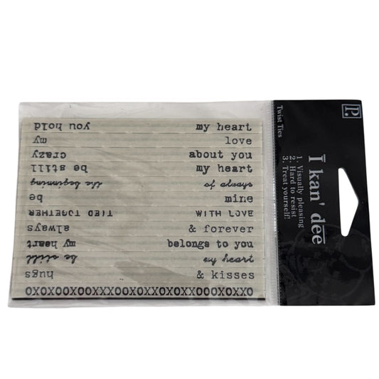 I Kan Dee Twist Ties Love Word Strips Scrapbook Embellishments Romantic Phrases Junk Journaling
