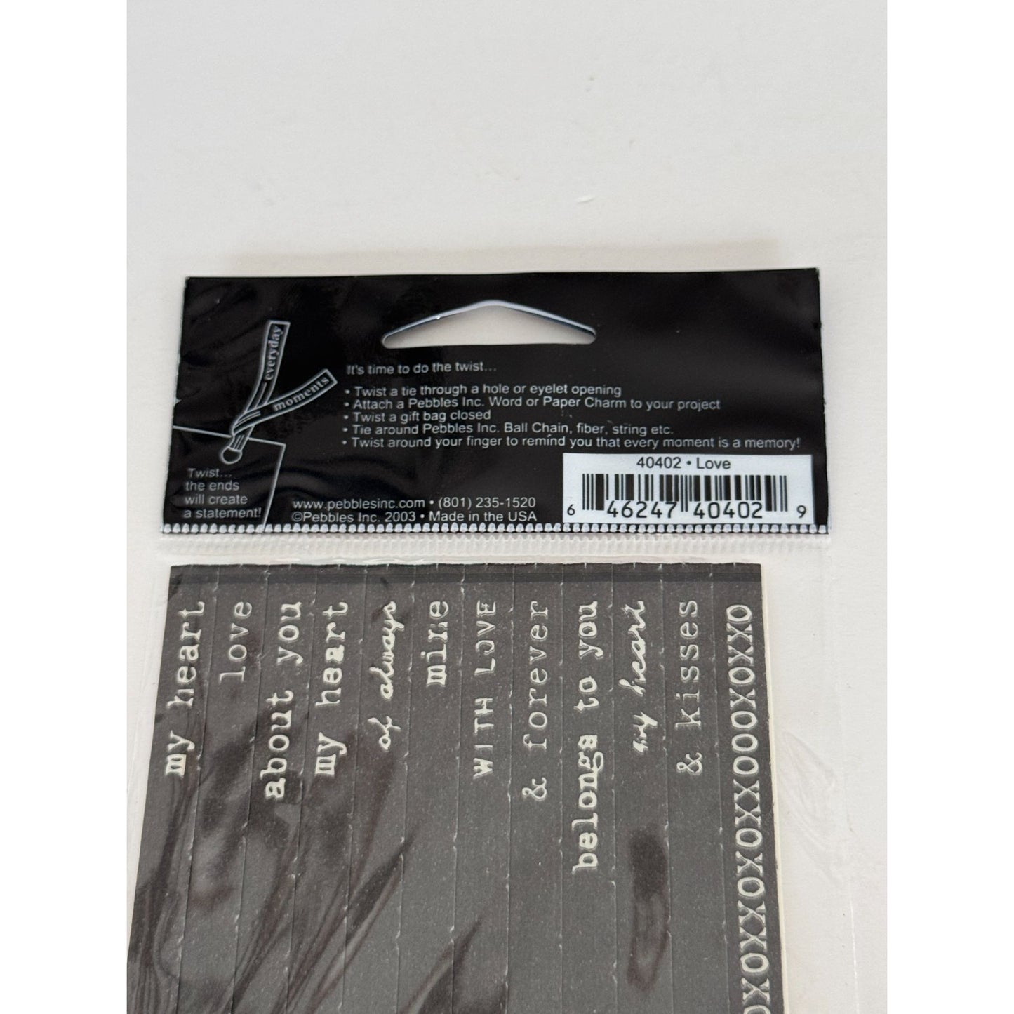 I Kan Dee Twist Ties Love Word Strips Scrapbook Embellishments Romantic Phrases Junk Journaling