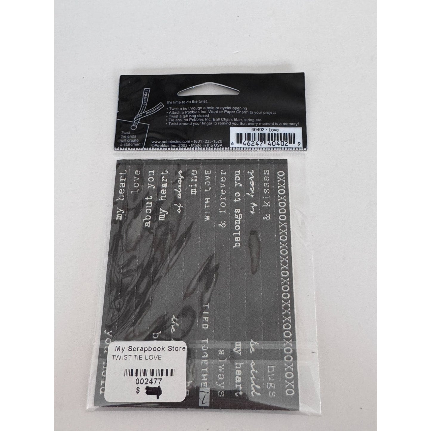 I Kan Dee Twist Ties Love Word Strips Scrapbook Embellishments Romantic Phrases Junk Journaling