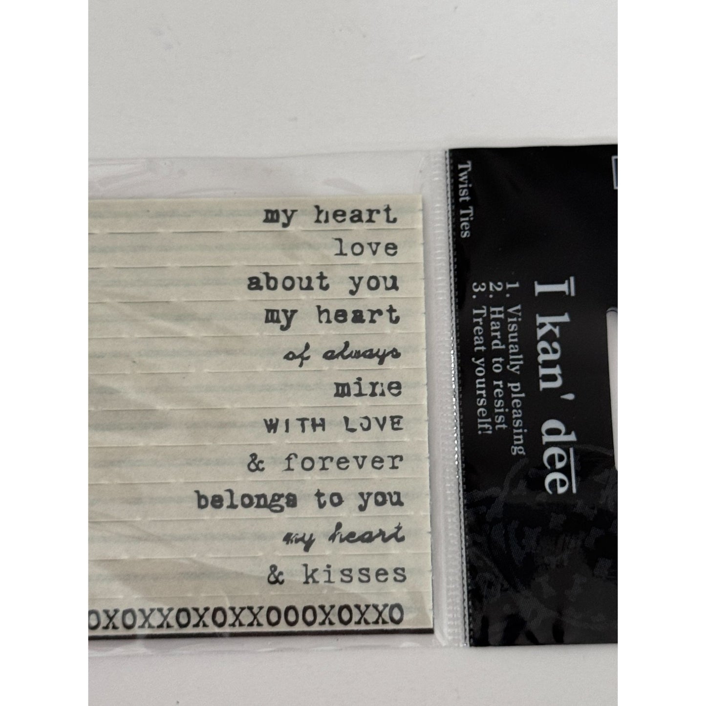 I Kan Dee Twist Ties Love Word Strips Scrapbook Embellishments Romantic Phrases Junk Journaling