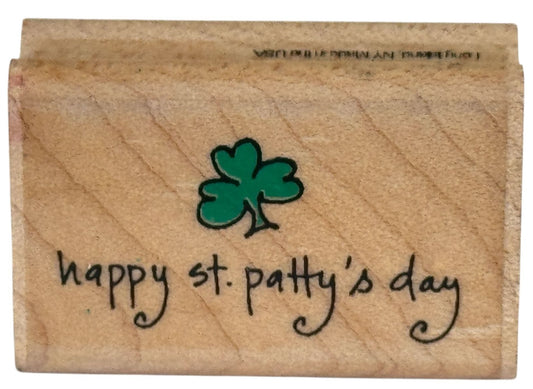 Hampton Art Rubber Stamp Happy St Pattys Day Saint Patrick Cardmaking Irish Luck