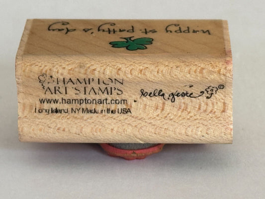 Hampton Art Rubber Stamp Happy St Pattys Day Saint Patrick Cardmaking Irish Luck
