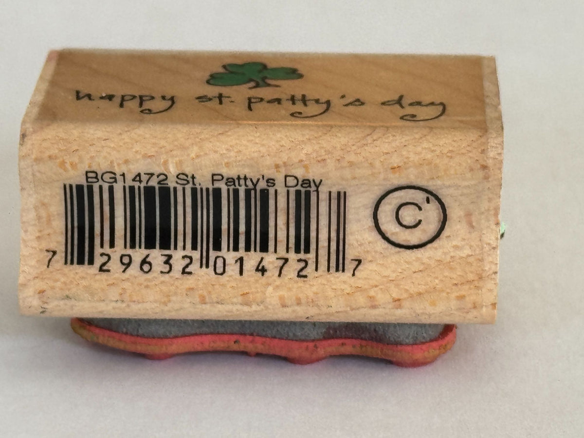 Hampton Art Rubber Stamp Happy St Pattys Day Saint Patrick Cardmaking Irish Luck
