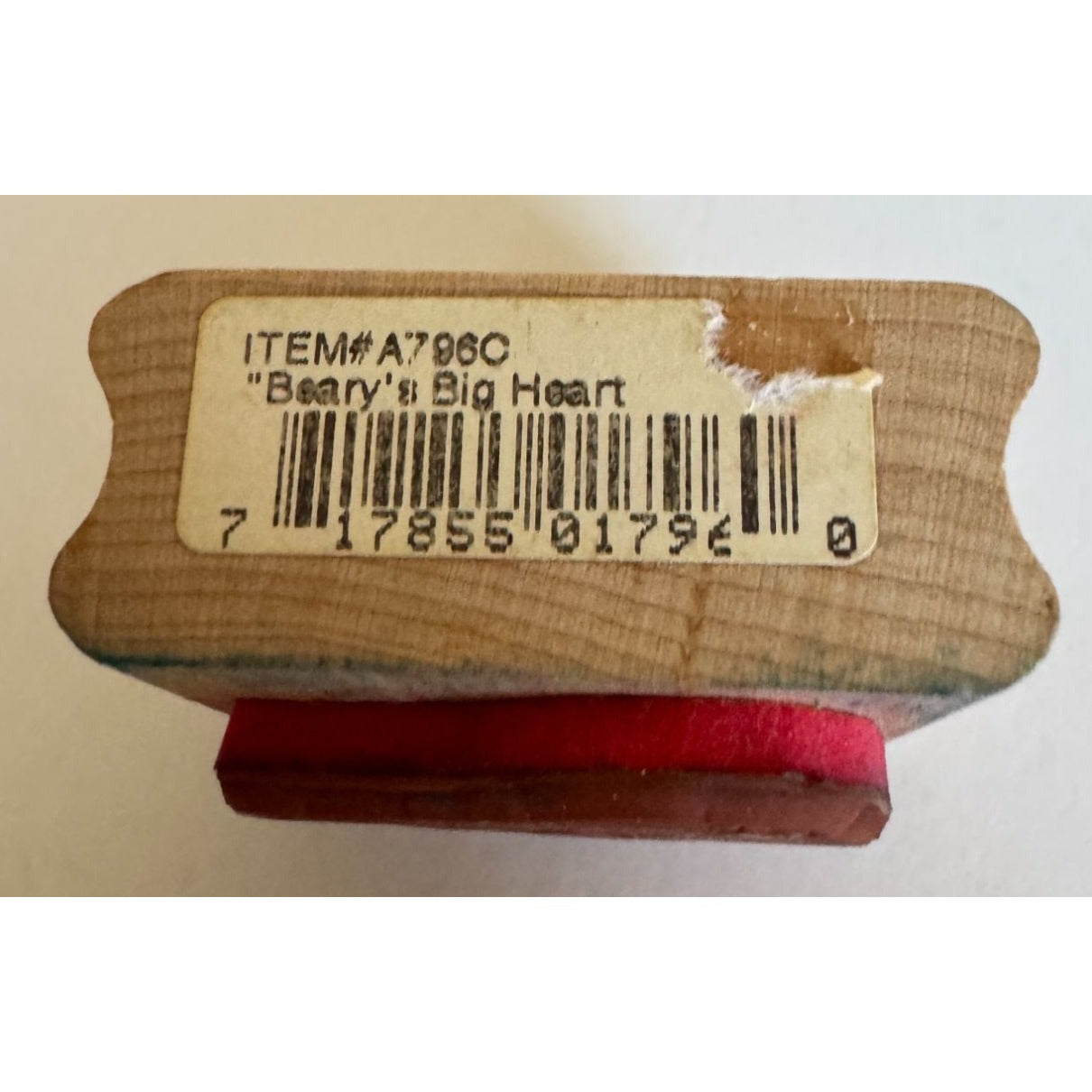 Rubber Stampede Rubber Stamp Bearys Big Heart Bear Patchwork Country Pillow Love