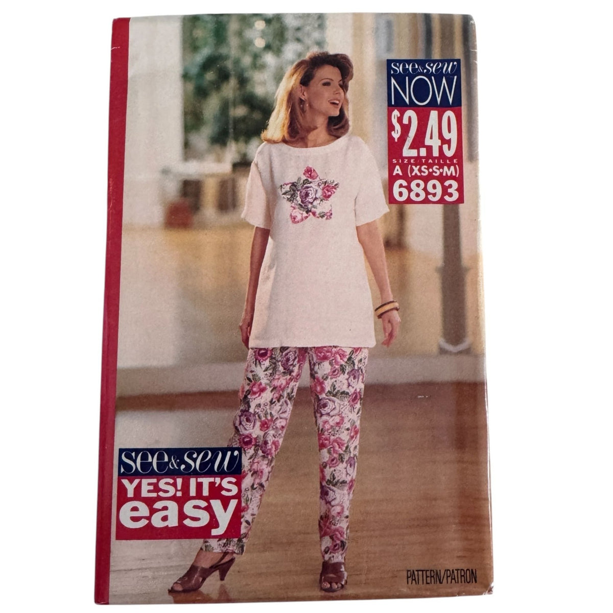 Butterick Sewing Pattern 6893 Top Pants 6-14 Easy 90s Casual Lounge Outfit Uncut Vintage
