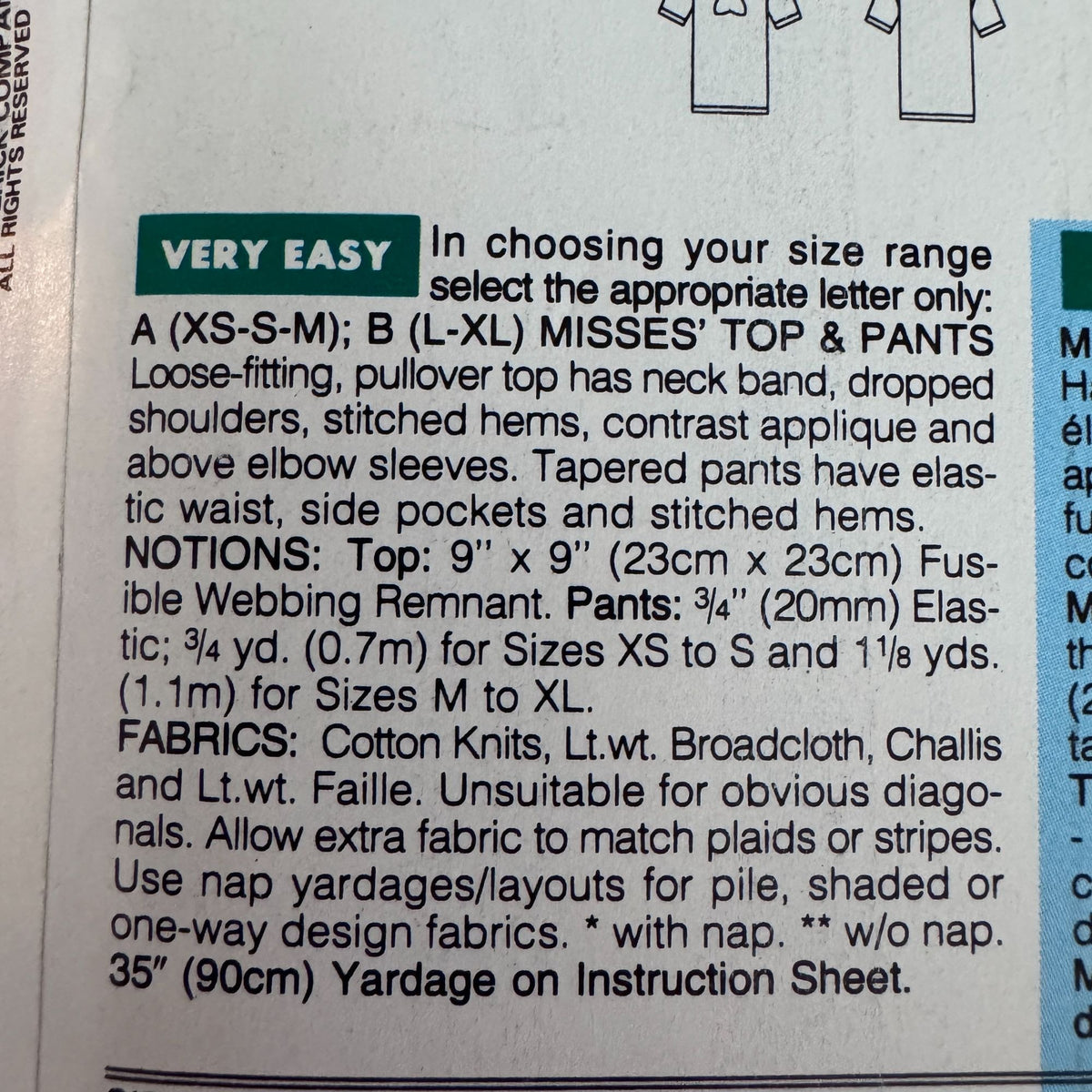 Butterick Sewing Pattern 6893 Top Pants 6-14 Easy 90s Casual Lounge Outfit Uncut Vintage