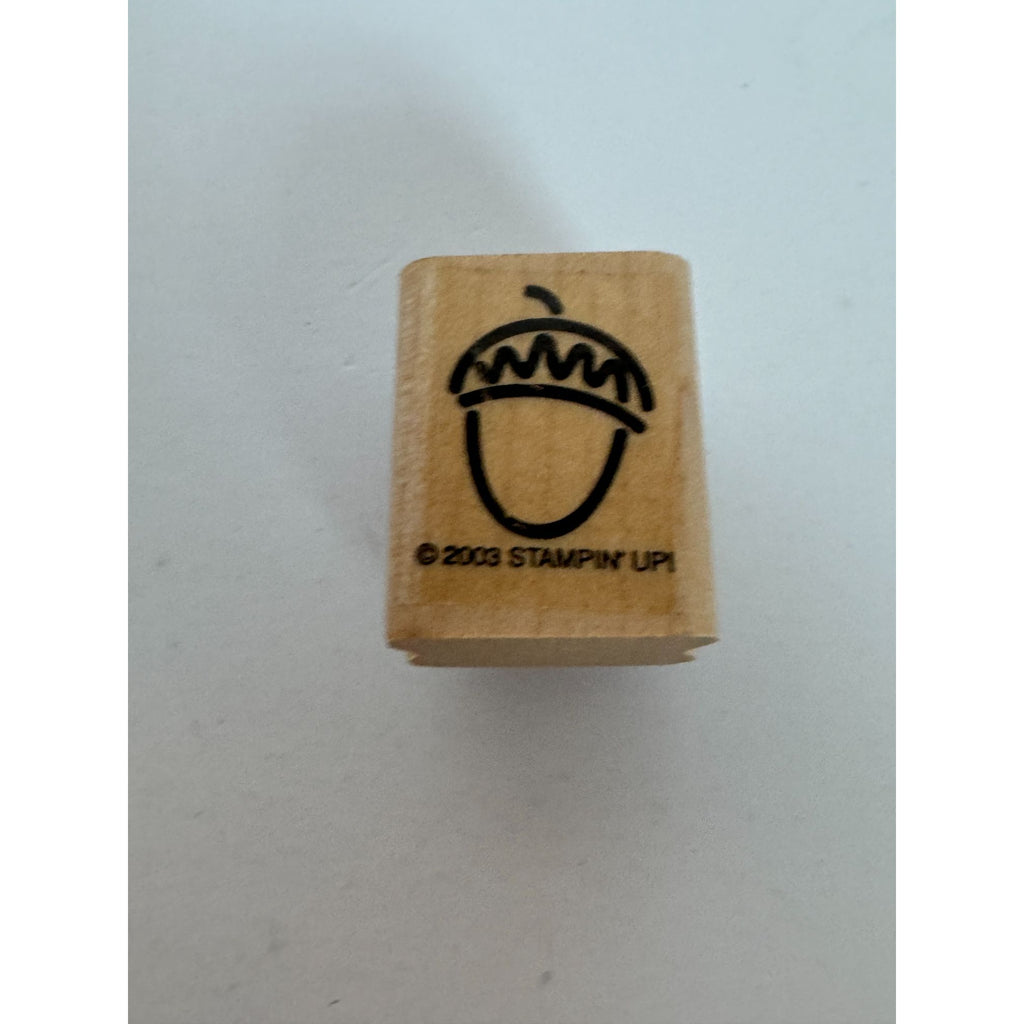 Stampin Up Rubber Stamp Acorn Fall Thanksgiving Harvest Card Making Wood Mounted