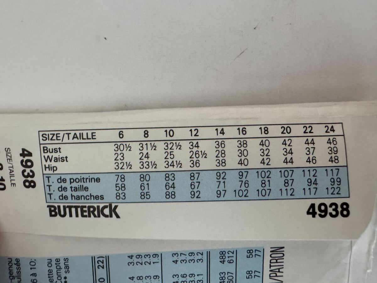 Butterick Sewing Pattern 4938 Easy Circular Skirt 1990s Casual 18 20 22 Uncut