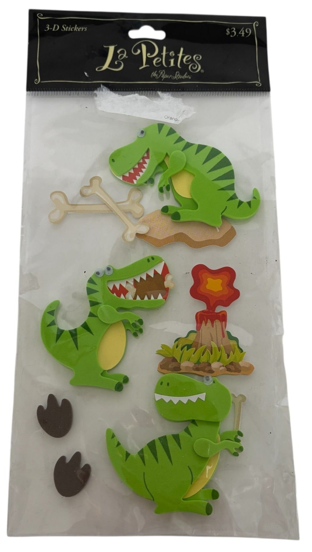 The Paper Studio 3D Stickers T-Rex Dinosaur Volcano Bones Foam Embellishments