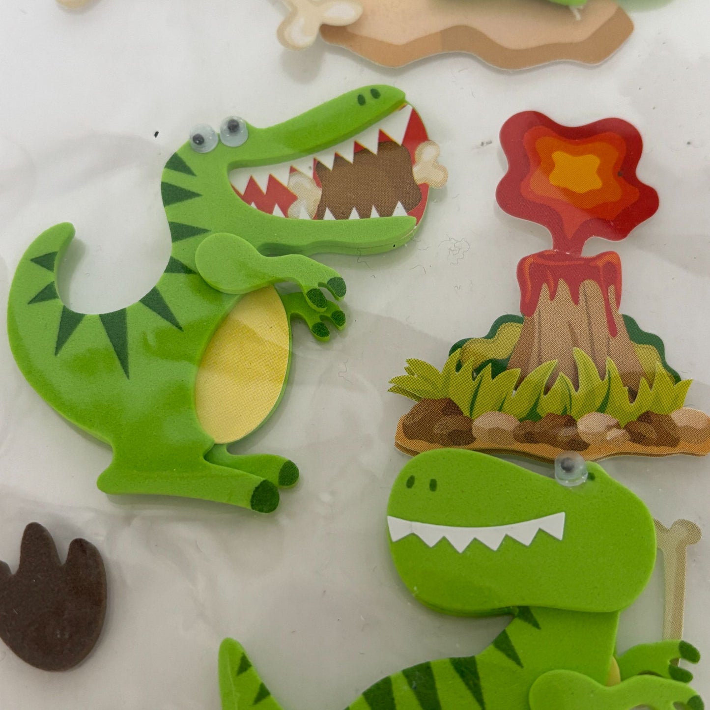 The Paper Studio 3D Stickers T-Rex Dinosaur Volcano Bones Foam Embellishments
