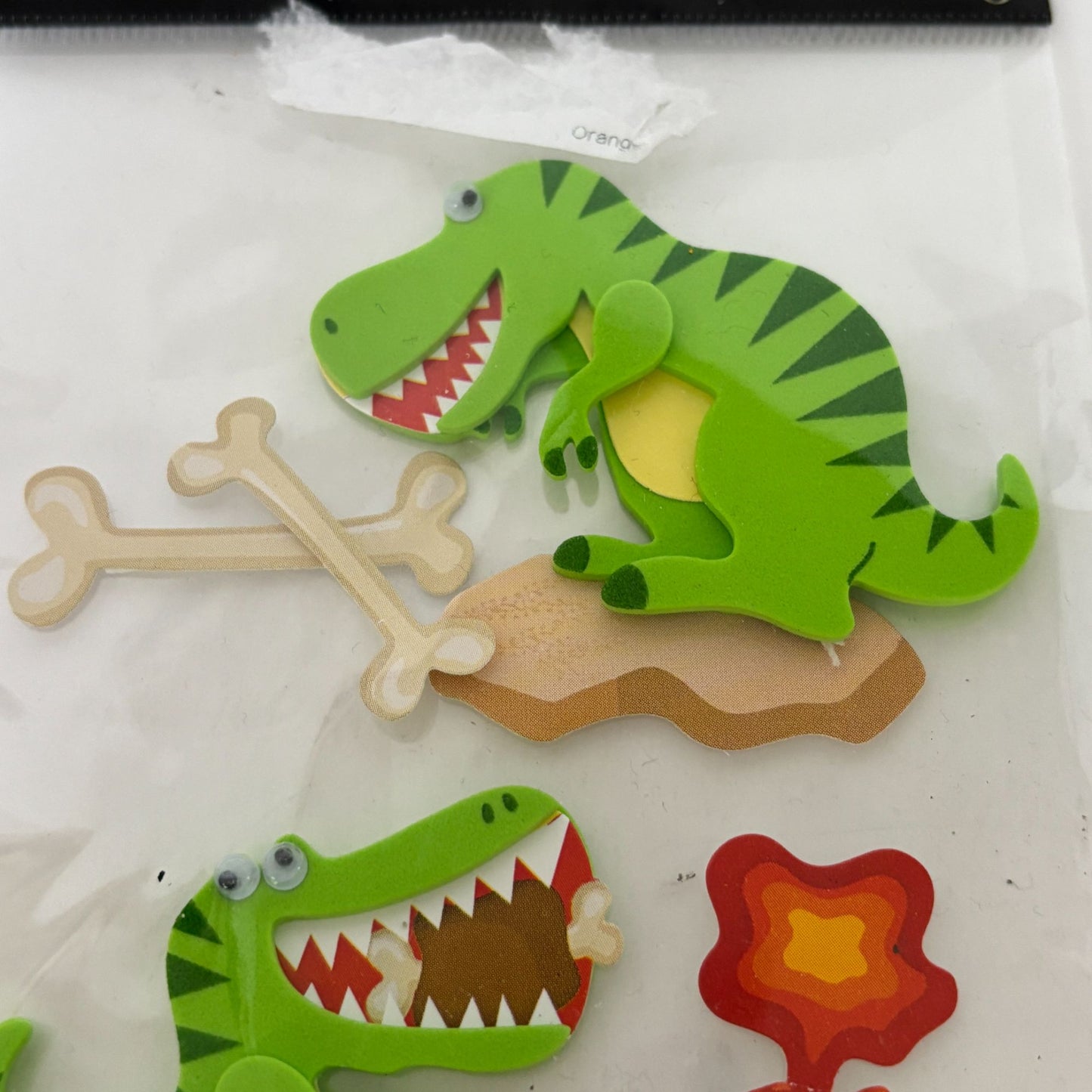 The Paper Studio 3D Stickers T-Rex Dinosaur Volcano Bones Foam Embellishments