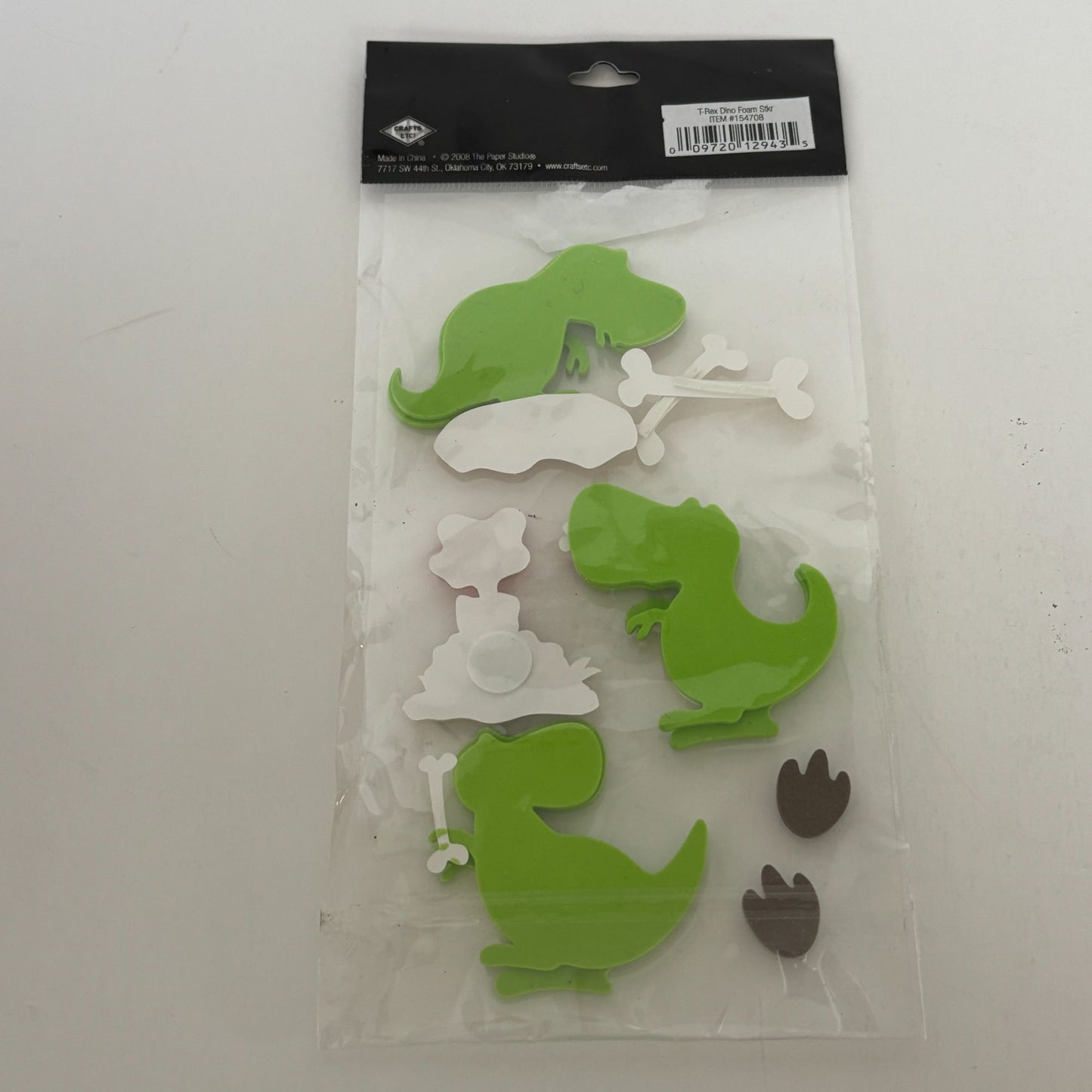 The Paper Studio 3D Stickers T-Rex Dinosaur Volcano Bones Foam Embellishments