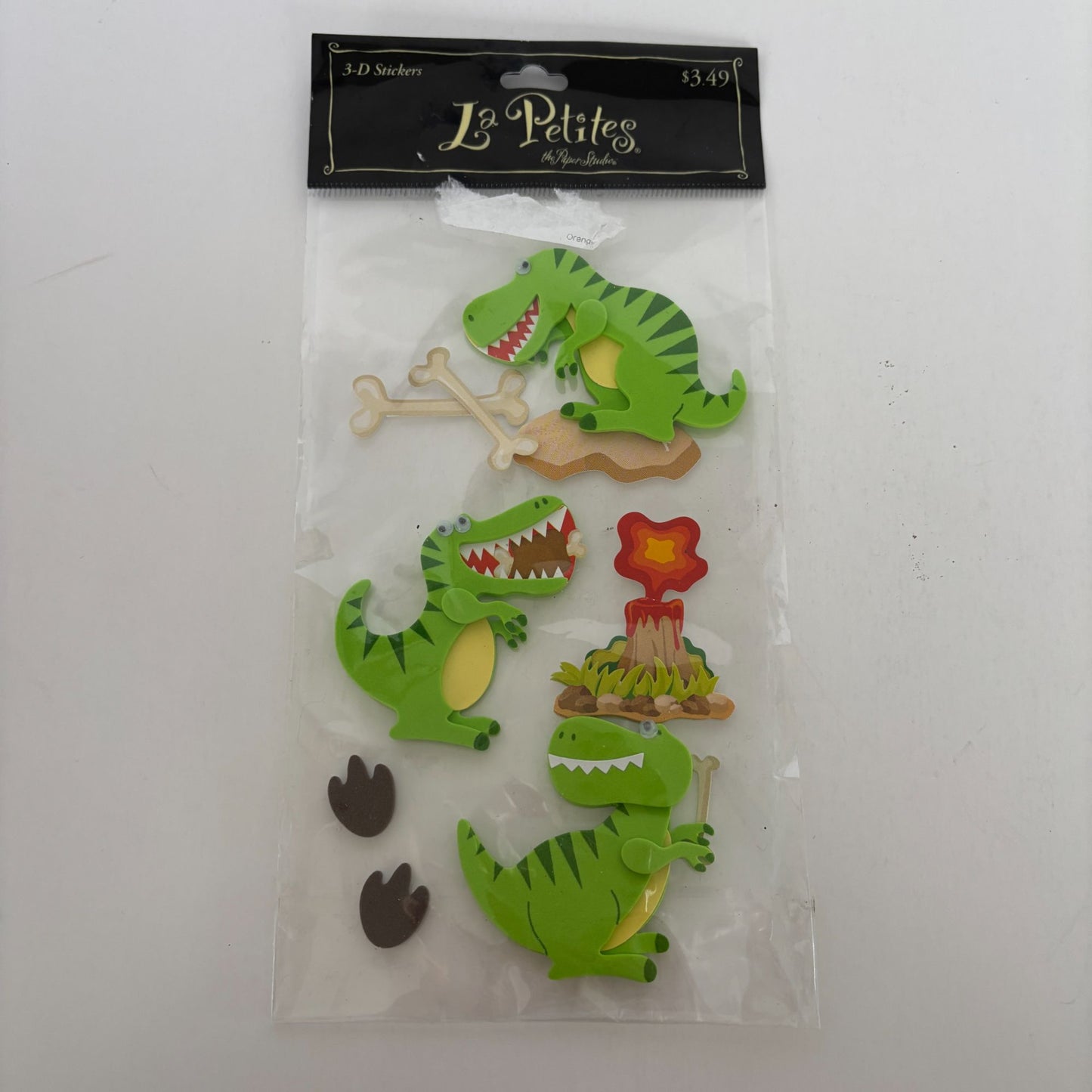 The Paper Studio 3D Stickers T-Rex Dinosaur Volcano Bones Foam Embellishments