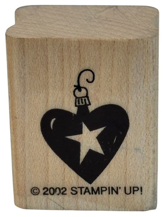 Stampin Up Rubber Stamp Heart Ornament Christmas Star Valentines Day Card Making