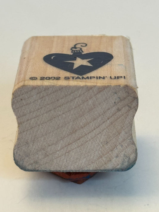 Stampin Up Rubber Stamp Heart Ornament Christmas Star Valentines Day Card Making