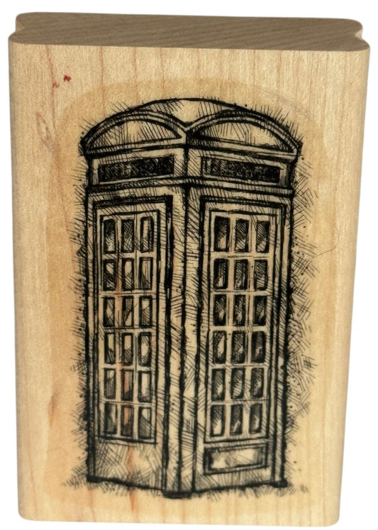Stampin Up Rubber Stamp Telephone Booth Phone London Steampunk Card Making Craft