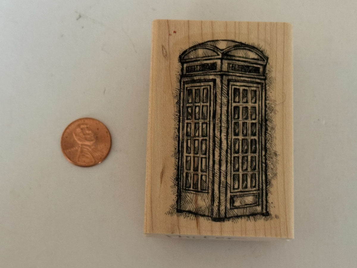 Stampin Up Rubber Stamp Telephone Booth Phone London Steampunk Card Making Craft