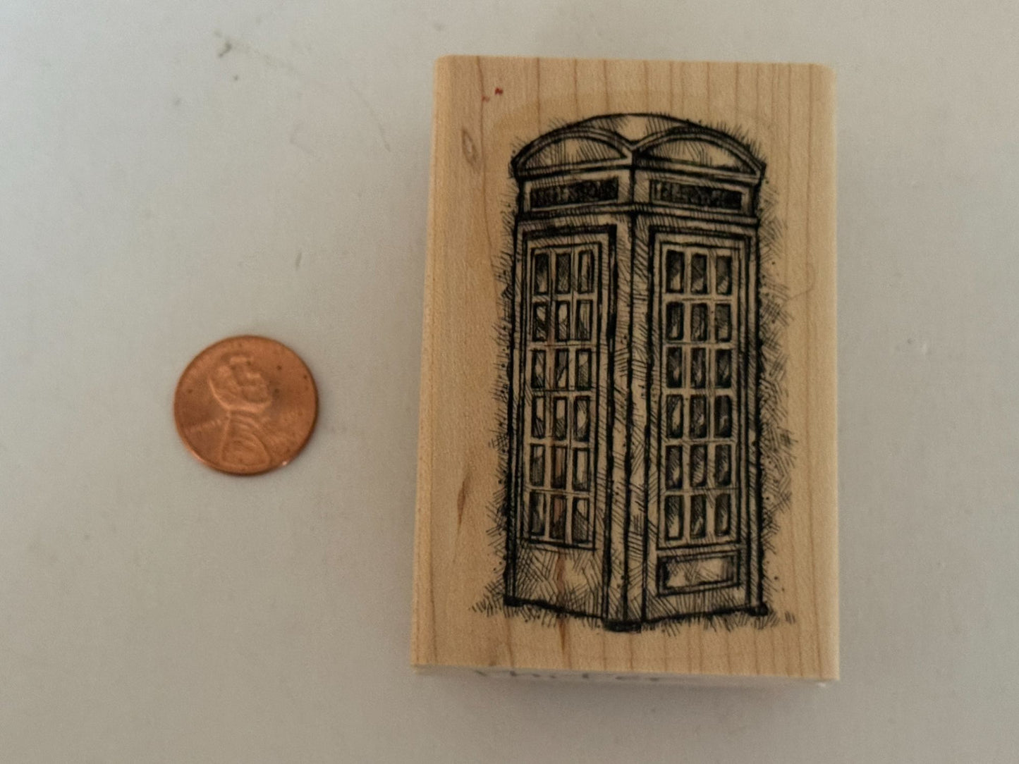 Stampin Up Rubber Stamp Telephone Booth Phone London Steampunk Card Making Craft