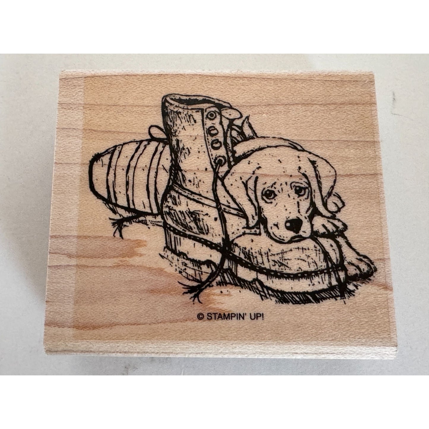 Stampin Up Rubber Stamps Set For Father Tool Box Puppy Dog Boot Dad Fathers Day