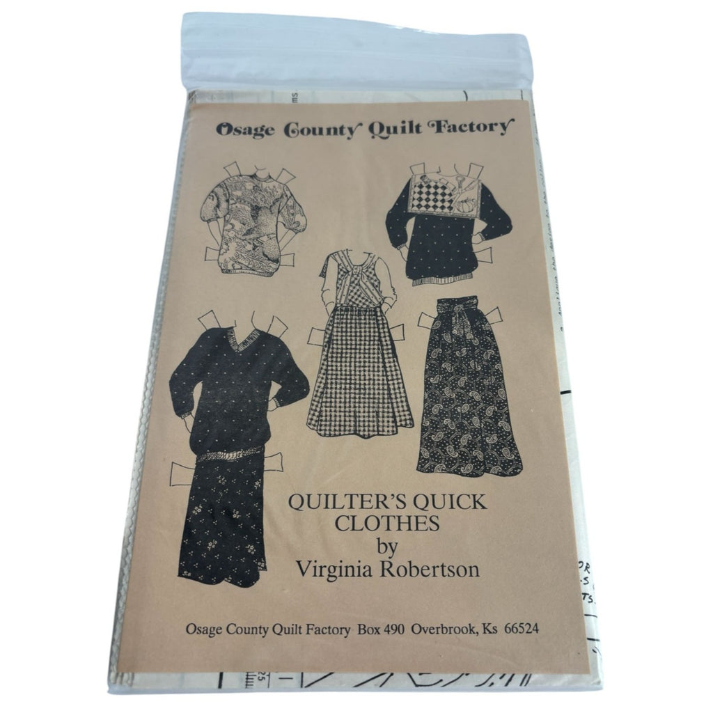Osage County Quilt Factory Sewing Pattern Quilters Quick Clothes Shirt Jumper UC