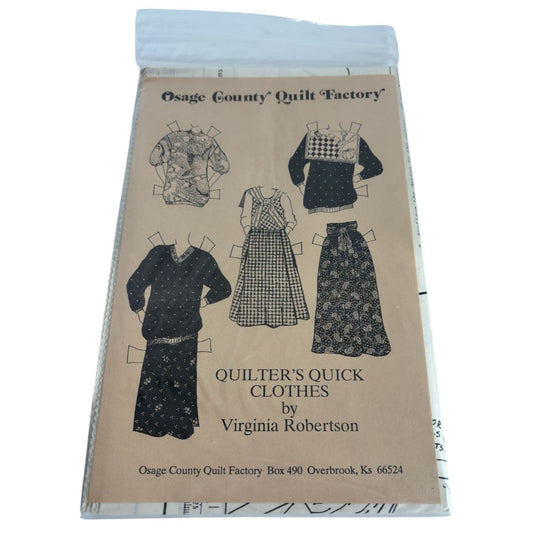 Osage County Quilt Factory Sewing Pattern Quilters Quick Clothes Shirt Jumper UC