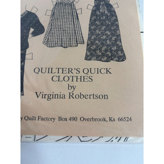 Osage County Quilt Factory Sewing Pattern Quilters Quick Clothes Shirt Jumper UC