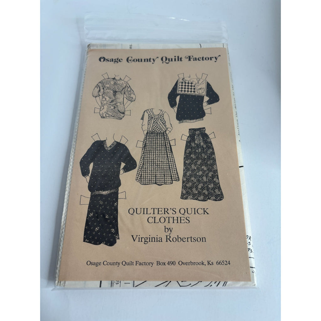 Osage County Quilt Factory Sewing Pattern Quilters Quick Clothes Shirt Jumper UC