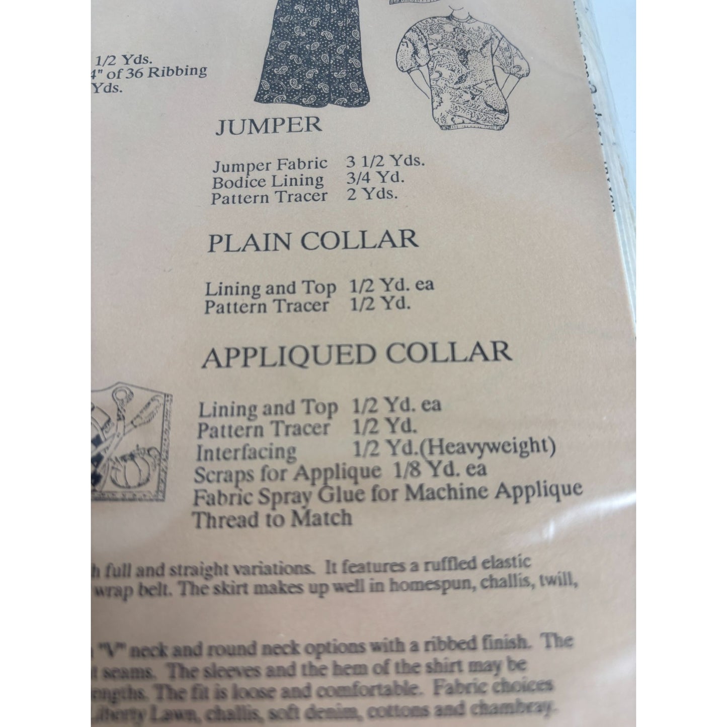 Osage County Quilt Factory Sewing Pattern Quilters Quick Clothes Shirt Jumper UC