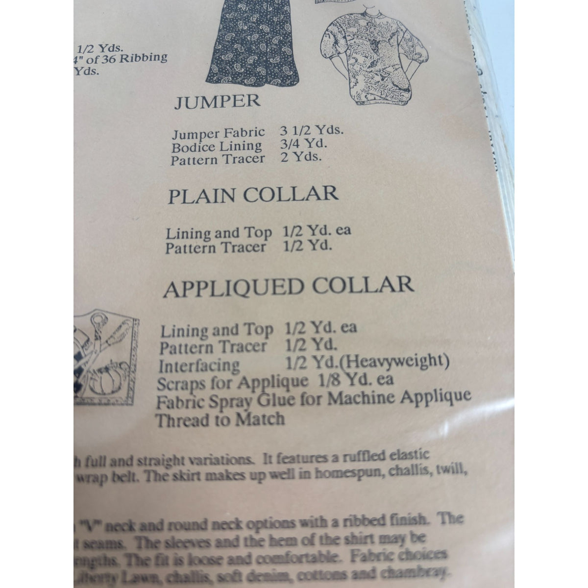 Osage County Quilt Factory Sewing Pattern Quilters Quick Clothes Shirt Jumper UC