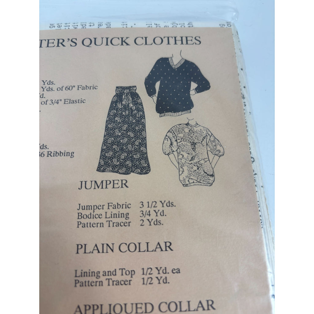 Osage County Quilt Factory Sewing Pattern Quilters Quick Clothes Shirt Jumper UC