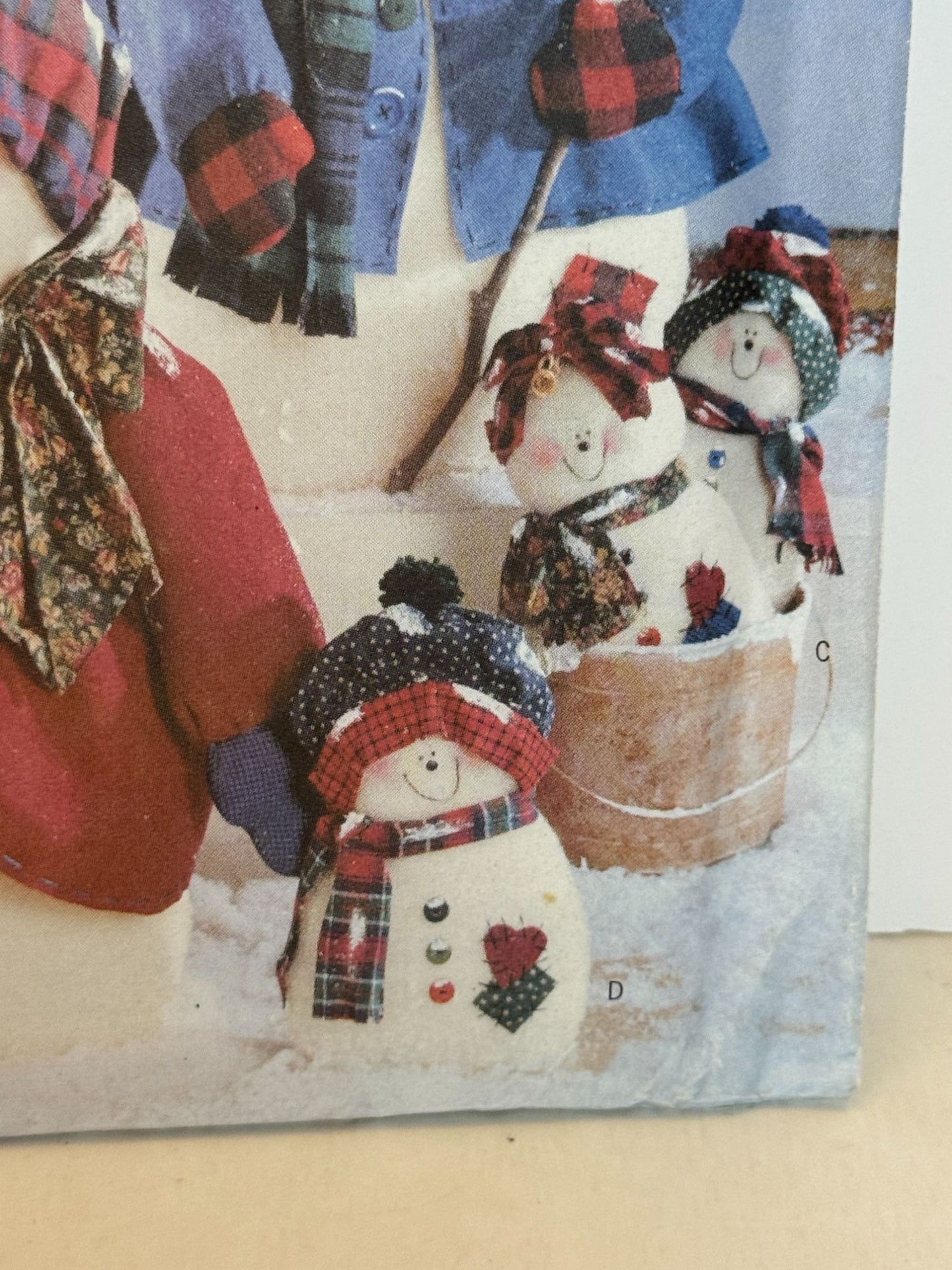 Butterick Sewing Pattern 5785 Snowman Family Holiday Home Decor Christmas Uncut