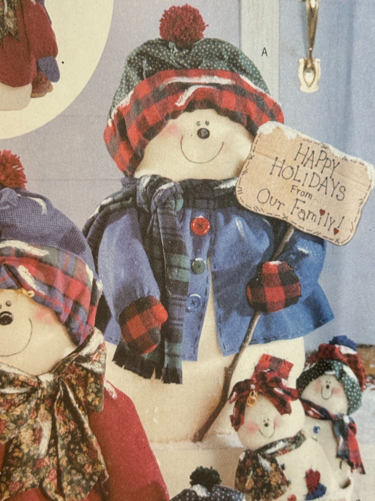 Butterick Sewing Pattern 5785 Snowman Family Holiday Home Decor Christmas Uncut