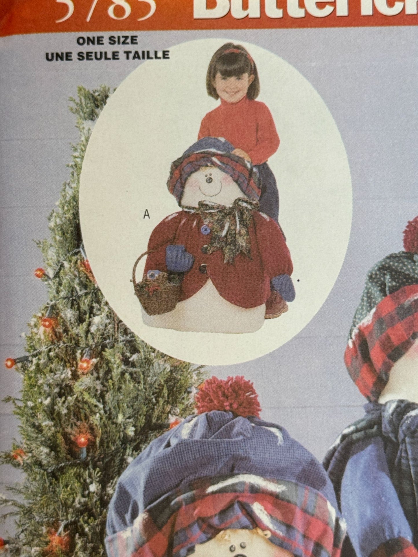 Butterick Sewing Pattern 5785 Snowman Family Holiday Home Decor Christmas Uncut