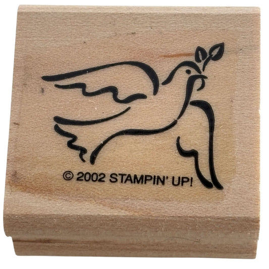 Stampin Up Rubber Stamp Dove Peace Christmas Holidays Religious Christian Symbol