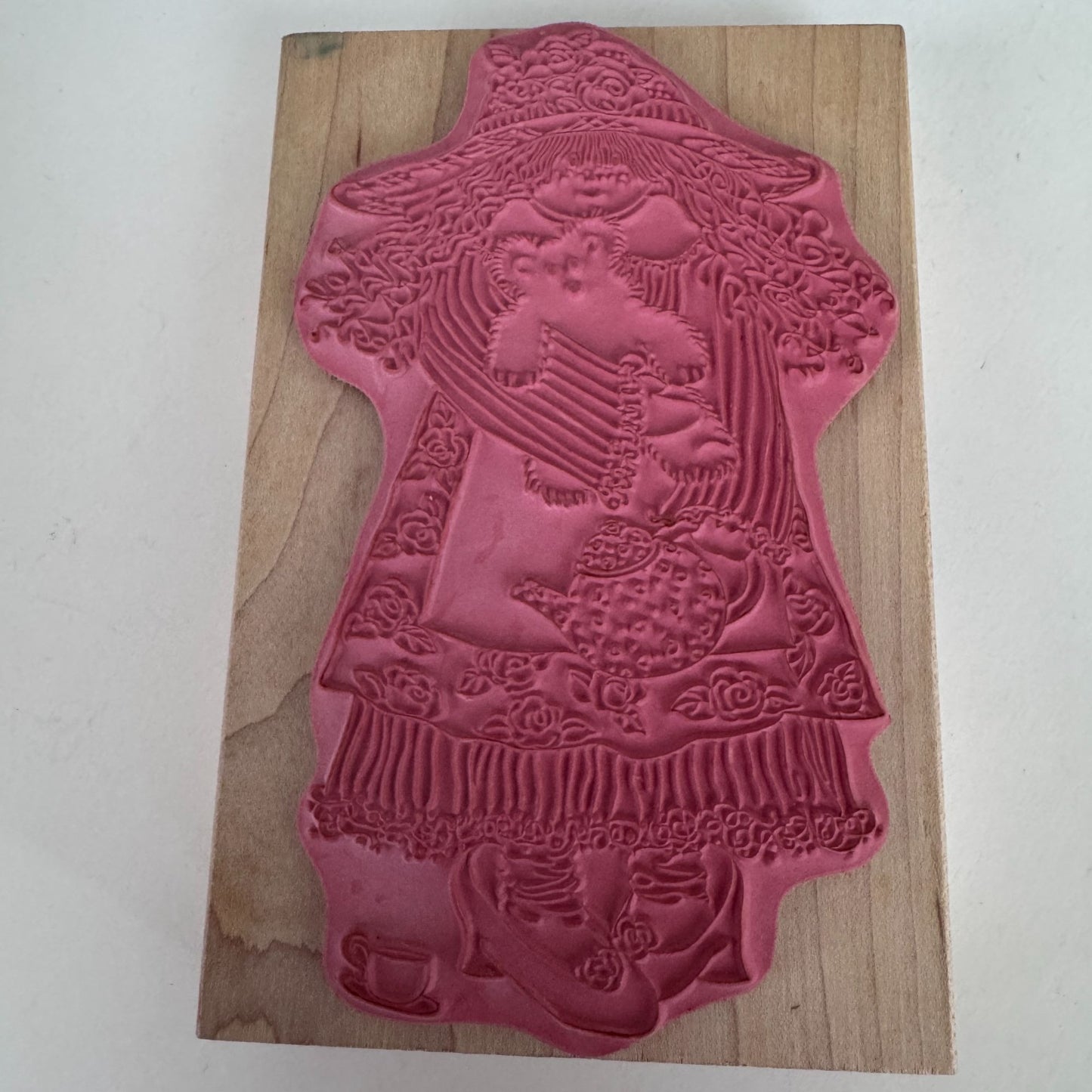 Stamps Happen Rubber Stamp Emily and Alexander Bear Girl Teddy Tea Party Cardmaking Wood Mounted