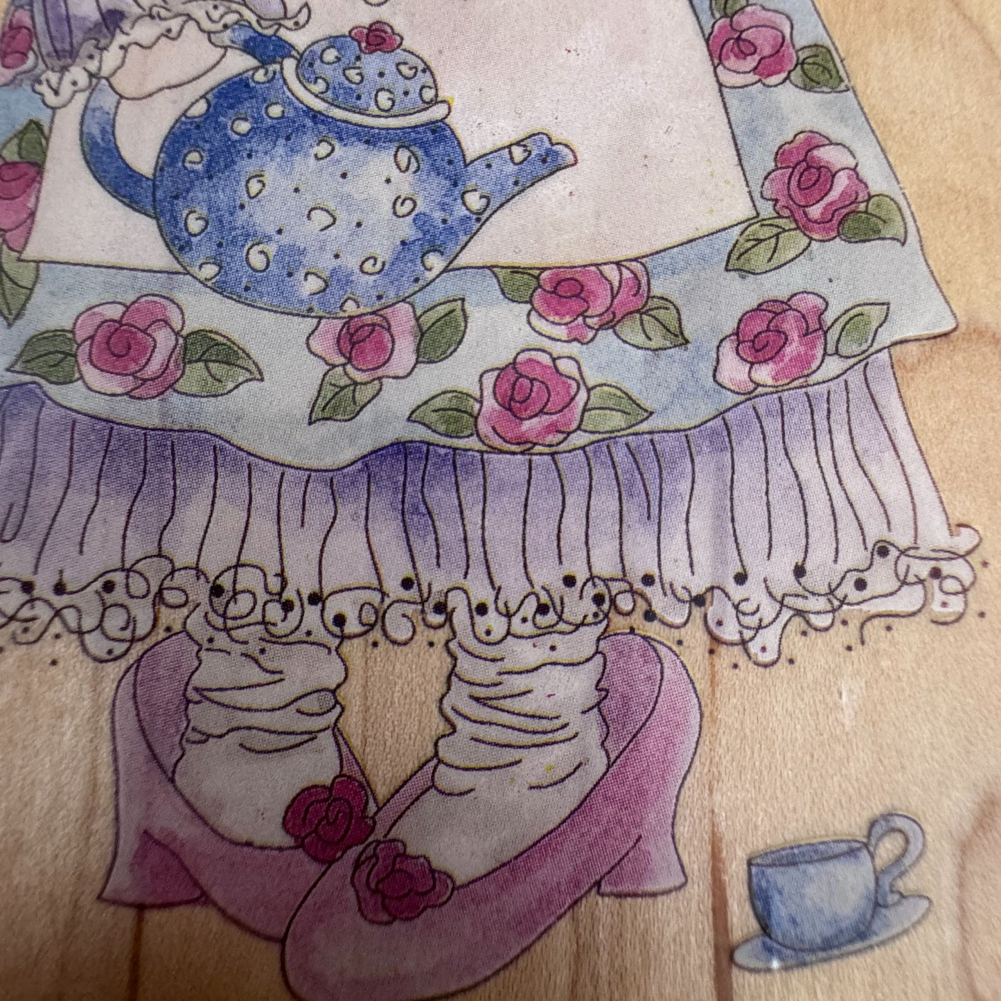 Stamps Happen Rubber Stamp Emily and Alexander Bear Girl Teddy Tea Party Cardmaking Wood Mounted